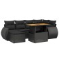 vidaXL Set de comedor de jardín 7 pzas y cojines ratán sintético negro vidaXL Set de comedor de jardín 7 pzas y cojines ratán sintético negro