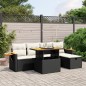 vidaXL Set de sofás de jardín 6 piezas y cojines ratán sintético negro vidaXL Set de sofás de jardín 6 piezas y cojines ratán sintético negro