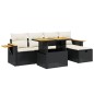 vidaXL Set de sofás de jardín 6 piezas y cojines ratán sintético negro vidaXL Set de sofás de jardín 6 piezas y cojines ratán sintético negro