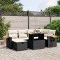 vidaXL Set de comedor de jardín 7 pzas y cojines ratán sintético negro vidaXL Set de comedor de jardín 7 pzas y cojines ratán sintético negro