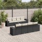 vidaXL Set de sofás de jardín 8 piezas y cojines ratán sintético negro vidaXL Set de sofás de jardín 8 piezas y cojines ratán sintético negro