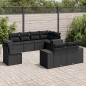 vidaXL Set de sofás de jardín 8 piezas y cojines ratán sintético negro vidaXL Set de sofás de jardín 8 piezas y cojines ratán sintético negro