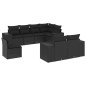 vidaXL Set de sofás de jardín 8 piezas y cojines ratán sintético negro vidaXL Set de sofás de jardín 8 piezas y cojines ratán sintético negro