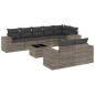 vidaXL Set de muebles de jardín 9 pzas y cojines ratán sintético gris vidaXL Set de muebles de jardín 9 pzas y cojines ratán sintético gris