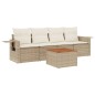 vidaXL Juego de sofás jardín con cojines 5 pzas ratán sintético beige vidaXL Juego de sofás jardín con cojines 5 pzas ratán sintético beige