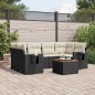 vidaXL Set de comedor de jardín 7 pzas y cojines ratán sintético negro vidaXL Set de comedor de jardín 7 pzas y cojines ratán sintético negro