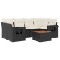 vidaXL Set de comedor de jardín 7 pzas y cojines ratán sintético negro vidaXL Set de comedor de jardín 7 pzas y cojines ratán sintético negro