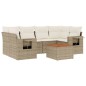 vidaXL Set sofás de jardín 7 piezas y cojines ratán sintético beige vidaXL Set sofás de jardín 7 piezas y cojines ratán sintético beige