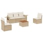 vidaXL Juego de sofás jardín con cojines 6 pzas ratán sintético beige vidaXL Juego de sofás jardín con cojines 6 pzas ratán sintético beige