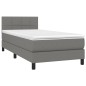 vidaXL Cama box spring colchón y luces LED tela gris oscuro 80x200 cm vidaXL Cama box spring colchón y luces LED tela gris oscuro 80x200 cm