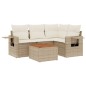 vidaXL Juego de sofás jardín con cojines 5 pzas ratán sintético beige vidaXL Juego de sofás jardín con cojines 5 pzas ratán sintético beige