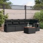 vidaXL Set de sofás de jardín 6 piezas y cojines ratán sintético negro vidaXL Set de sofás de jardín 6 piezas y cojines ratán sintético negro
