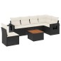 vidaXL Set de comedor de jardín 7 pzas y cojines ratán sintético negro vidaXL Set de comedor de jardín 7 pzas y cojines ratán sintético negro