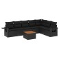 vidaXL Set de sofás de jardín 8 piezas y cojines ratán sintético negro vidaXL Set de sofás de jardín 8 piezas y cojines ratán sintético negro