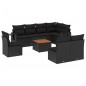 vidaXL Set de sofás de jardín 8 piezas y cojines ratán sintético negro vidaXL Set de sofás de jardín 8 piezas y cojines ratán sintético negro