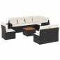 vidaXL Set de sofás de jardín 8 piezas y cojines ratán sintético negro vidaXL Set de sofás de jardín 8 piezas y cojines ratán sintético negro