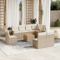 vidaXL Set de sofás de jardín 9 pzas con cojines ratán sintético beige vidaXL Set de sofás de jardín 9 pzas con cojines ratán sintético beige