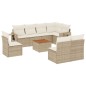 vidaXL Set de sofás de jardín 9 pzas con cojines ratán sintético beige vidaXL Set de sofás de jardín 9 pzas con cojines ratán sintético beige
