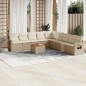 vidaXL Juego de sofás jardín con cojines beige 10 pzas ratán sintético vidaXL Juego de sofás jardín con cojines beige 10 pzas ratán sintético