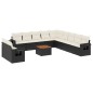 vidaXL Set de sofás de jardín 12 piezas cojines ratán sintético negro vidaXL Set de sofás de jardín 12 piezas cojines ratán sintético negro