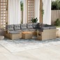 vidaXL Set de sofás de jardín 11pzas con cojines ratán sintético beige vidaXL Set de sofás de jardín 11pzas con cojines ratán sintético beige
