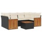 vidaXL Set de comedor de jardín 7 pzas y cojines ratán sintético negro vidaXL Set de comedor de jardín 7 pzas y cojines ratán sintético negro