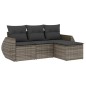 vidaXL Set de sofás de jardín 4 pzas y cojines ratán sintético gris vidaXL Set de sofás de jardín 4 pzas y cojines ratán sintético gris