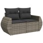 vidaXL Set de sofás de jardín 4 pzas y cojines ratán sintético gris vidaXL Set de sofás de jardín 4 pzas y cojines ratán sintético gris