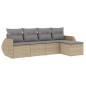 vidaXL Juego de sofás jardín con cojines 5 pzas ratán sintético beige vidaXL Juego de sofás jardín con cojines 5 pzas ratán sintético beige