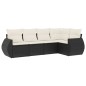 vidaXL Set de muebles de jardín 5 pzas y cojines ratán sintético negro vidaXL Set de muebles de jardín 5 pzas y cojines ratán sintético negro