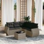 vidaXL Set de muebles de jardín 6 pzas y cojines ratán sintético gris vidaXL Set de muebles de jardín 6 pzas y cojines ratán sintético gris