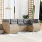vidaXL Juego de sofás jardín con cojines 6 pzas ratán sintético beige vidaXL Juego de sofás jardín con cojines 6 pzas ratán sintético beige