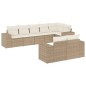 vidaXL Juego de sofás de jardín con cojines beige 8 pzas ratán PE vidaXL Juego de sofás de jardín con cojines beige 8 pzas ratán PE