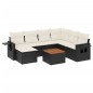 vidaXL Set de sofás de jardín 8 piezas y cojines ratán sintético negro vidaXL Set de sofás de jardín 8 piezas y cojines ratán sintético negro