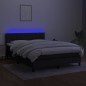 vidaXL Cama box spring colchón y luces LED tela negro 140x200 cm vidaXL Cama box spring colchón y luces LED tela negro 140x200 cm