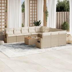 vidaXL Set de sofás de jardín 12 pzas y cojines ratán sintético marrón