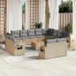 vidaXL Set sofás de jardín con cojines 13 pzas ratán sintético beige vidaXL Set sofás de jardín con cojines 13 pzas ratán sintético beige