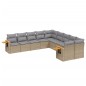 vidaXL Juego de sofás jardín con cojines beige 10 pzas ratán sintético vidaXL Juego de sofás jardín con cojines beige 10 pzas ratán sintético