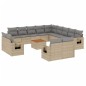vidaXL Set sofás de jardín 14 pzas con cojines ratán sintético beige vidaXL Set sofás de jardín 14 pzas con cojines ratán sintético beige