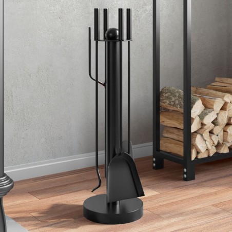 vidaXL Set de herramientas para chimenea 5 piezas acero 18x56 cm