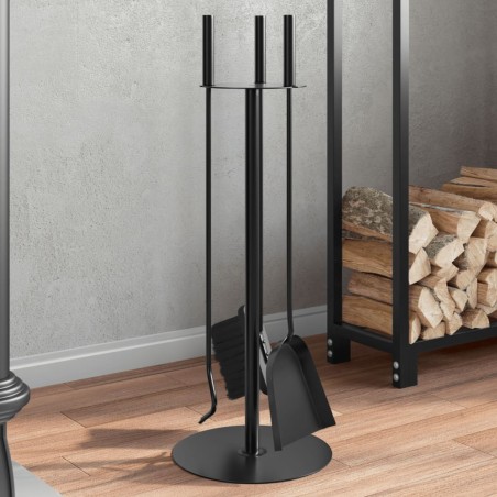 vidaXL Set de herramientas para chimenea 4 piezas acero 22x59 cm