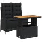 vidaXL Set comedor de jardín 2 pzas con cojines ratán sintético negro vidaXL Set comedor de jardín 2 pzas con cojines ratán sintético negro