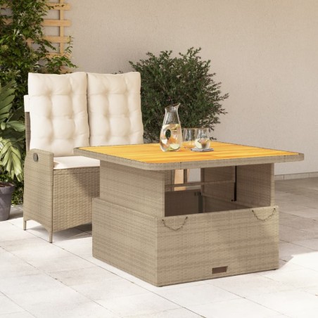 vidaXL Set comedor de jardín 2 pzas con cojines ratán sintético beige
