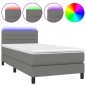 vidaXL Cama box spring colchón y luces LED tela gris oscuro 80x200 cm vidaXL Cama box spring colchón y luces LED tela gris oscuro 80x200 cm