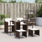 vidaXL Set comedor de jardín 5 piezas y cojines ratán sintético marrón vidaXL Set comedor de jardín 5 piezas y cojines ratán sintético marrón