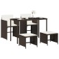 vidaXL Set comedor de jardín 5 piezas y cojines ratán sintético marrón vidaXL Set comedor de jardín 5 piezas y cojines ratán sintético marrón