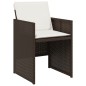 vidaXL Set comedor de jardín 5 piezas y cojines ratán sintético marrón vidaXL Set comedor de jardín 5 piezas y cojines ratán sintético marrón
