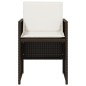 vidaXL Set comedor de jardín 5 piezas y cojines ratán sintético marrón vidaXL Set comedor de jardín 5 piezas y cojines ratán sintético marrón