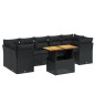 vidaXL Set de sofás de jardín 8 piezas y cojines ratán sintético negro vidaXL Set de sofás de jardín 8 piezas y cojines ratán sintético negro