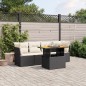 vidaXL Set de muebles de jardín 5 pzas y cojines ratán sintético negro vidaXL Set de muebles de jardín 5 pzas y cojines ratán sintético negro